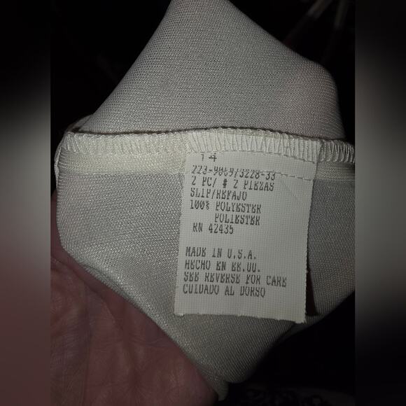 Vtg 80s Elegant Ivory Lace Button-Down Maxi Dress Sheer W/Slip Dress Bridal - Picture 15 of 15